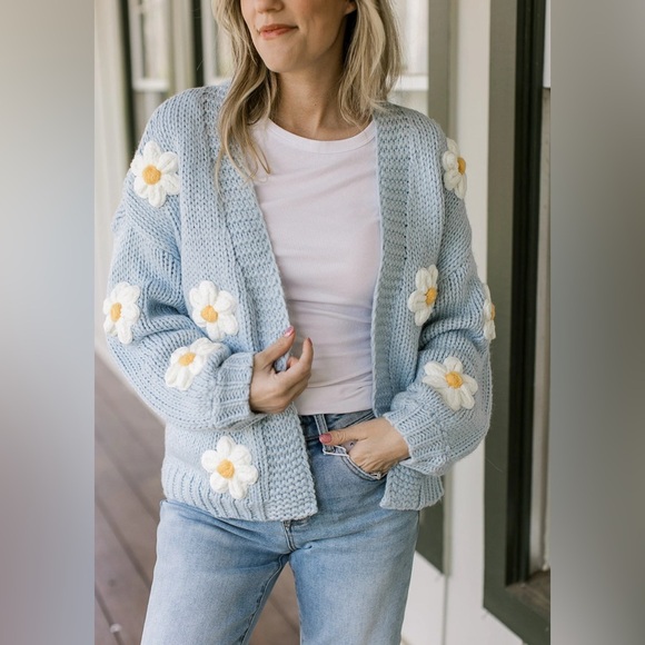 Arula Blue Daisy plus size 3X Cardigan NWT - Picture 1 of 9